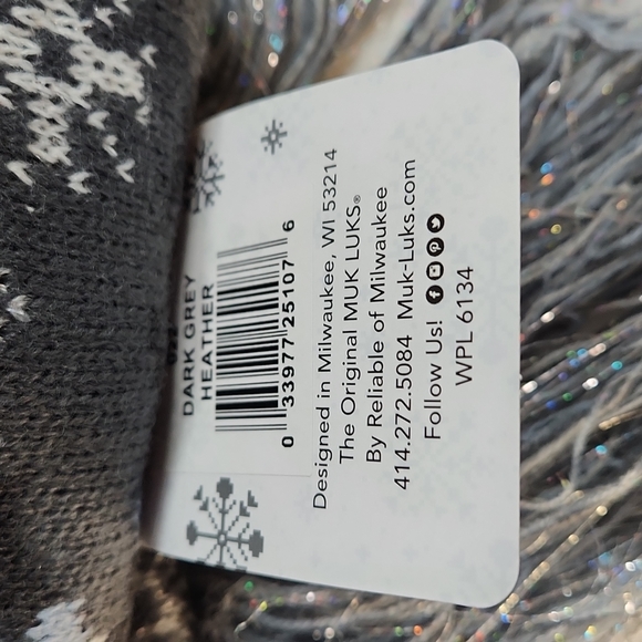 NWT Muk Luks 67" tassel Scarf, Dark Grey Heather OSFM Designed in Milwau… - Picture 8 of 13